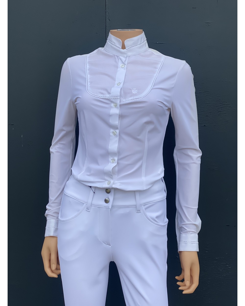 CT lace Bib shirt blanc CAD053JE002 Cavalleria Toscana Cavaliers