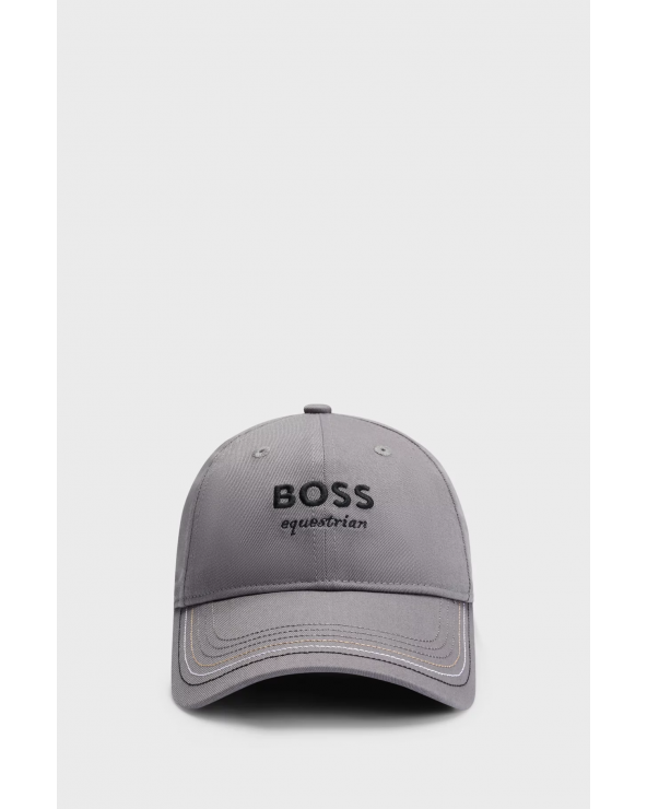 Casquette d’équitation à logo brodé et bride en cuir  BOSS equestrian Accueil