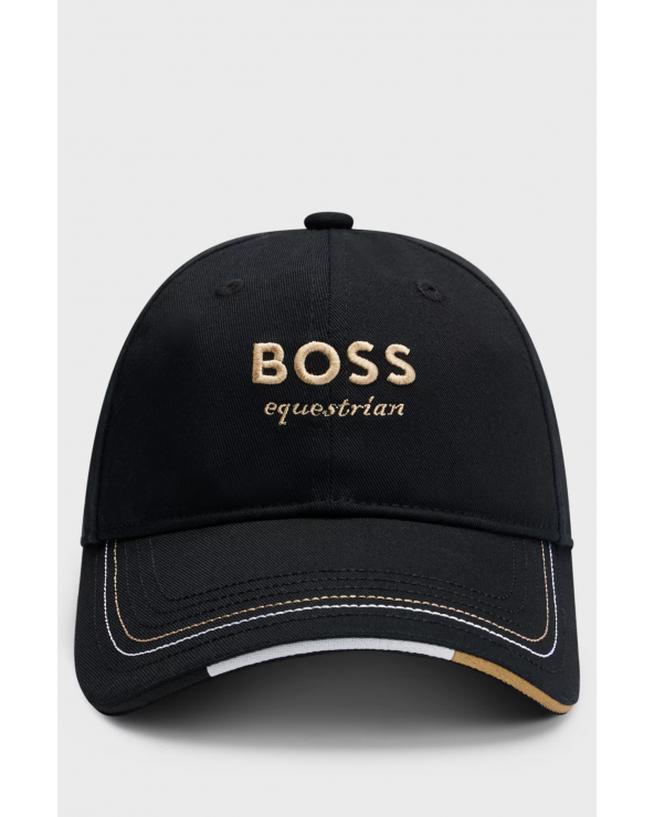 Casquette d’équitation à logo brodé et bride en cuir  BOSS equestrian Accueil